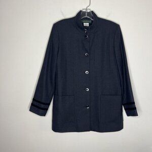 Harve Benard Womens Jacket Size 10 Herringbone Wool Button Up Classic Timeless